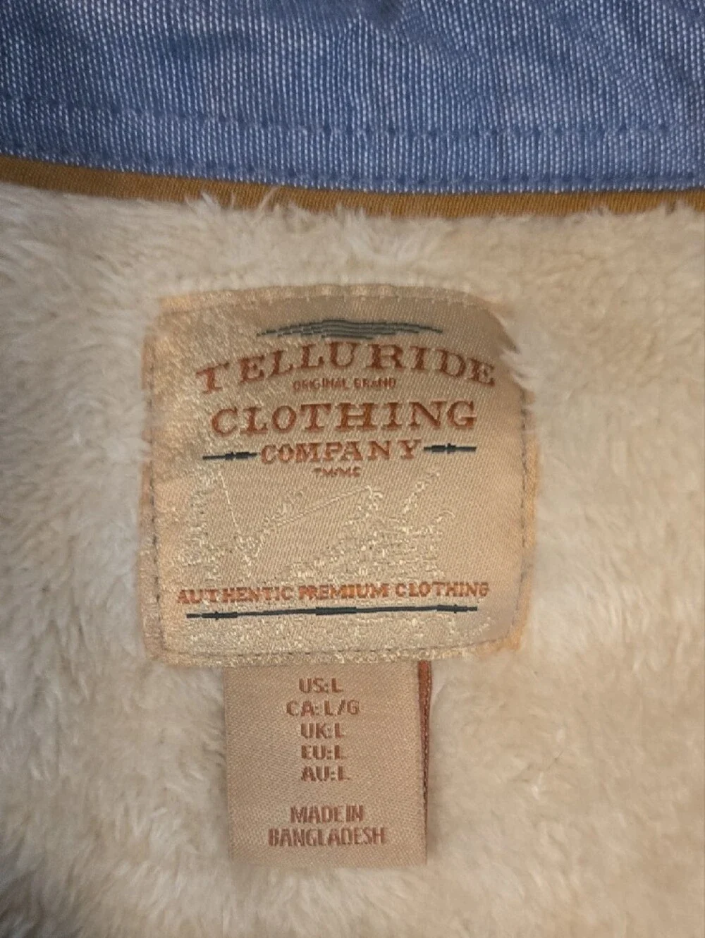 Telluride Clothing Co Men's Plaid Sherpa-Lined Shirt Jacket in Navy and White